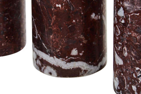 Salmo Set Of Three Red Marble Tealight Holders