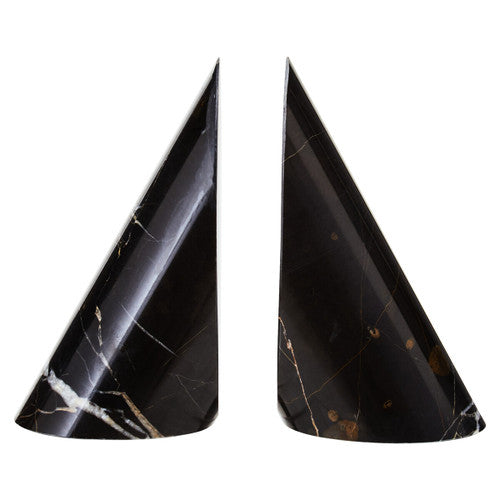 Salmo Set of Two Black Marble Bookends