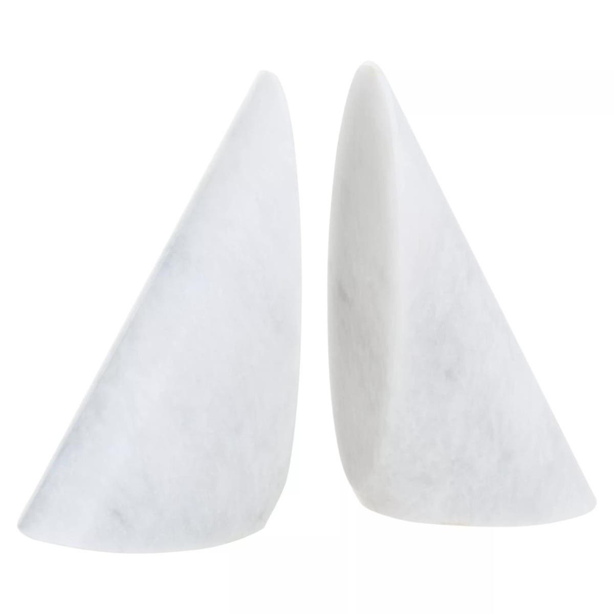 Salmo Set Of Two White Marble Bookends