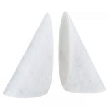 Salmo Set Of Two White Marble Bookends