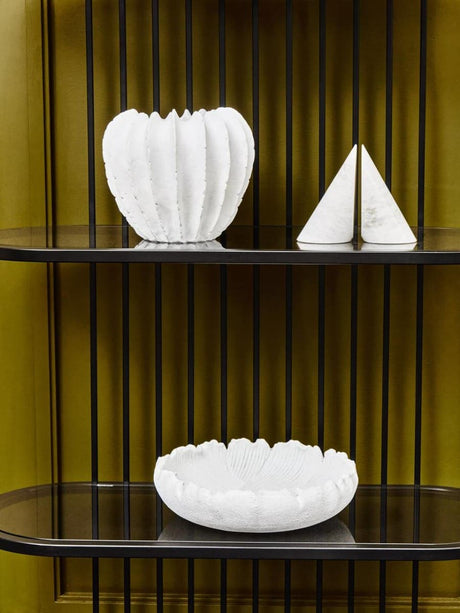 Salmo Set Of Two White Marble Bookends