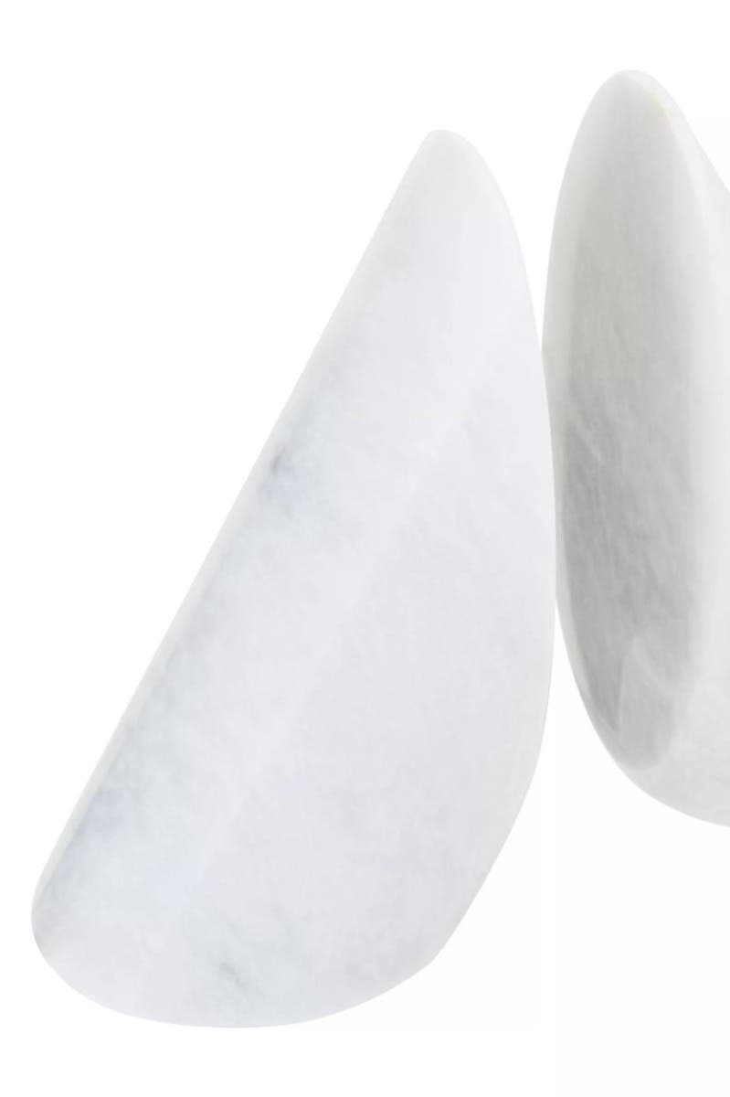 Salmo Set Of Two White Marble Bookends