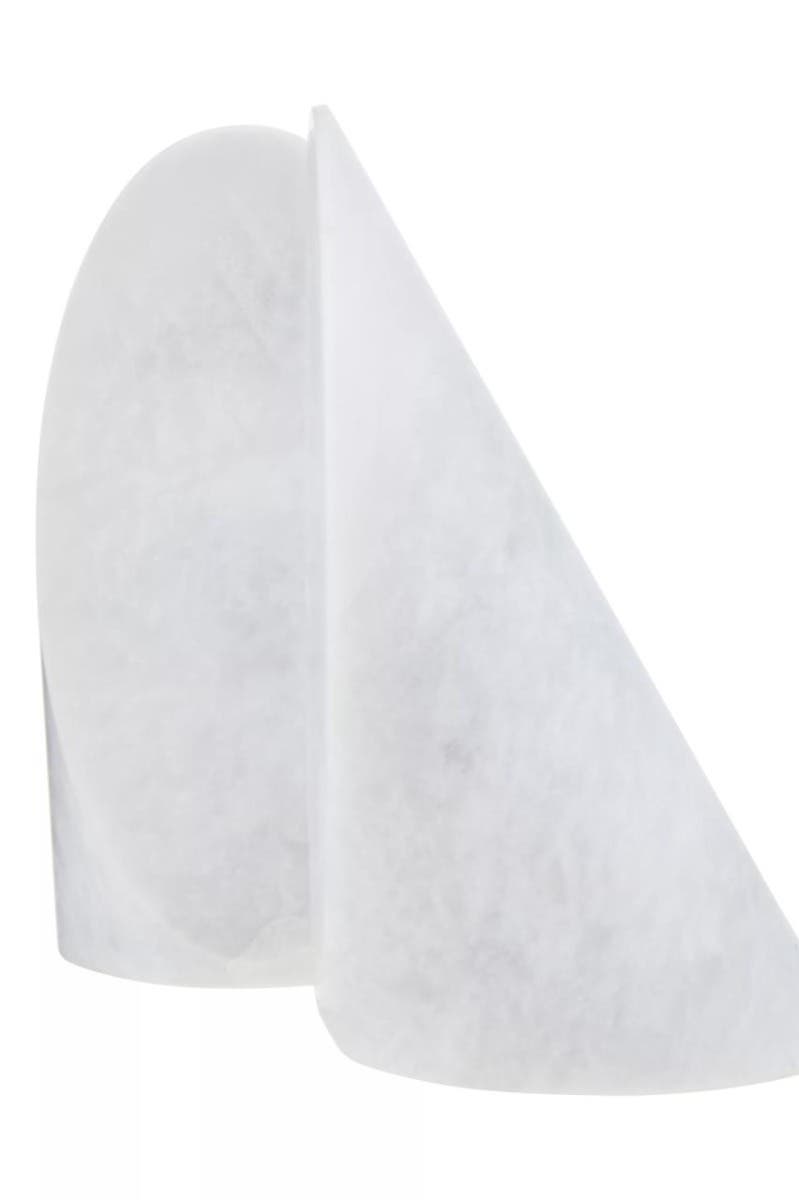 Salmo Set Of Two White Marble Bookends
