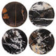 Salmo Black Marble Set of 4 Marble Coasters