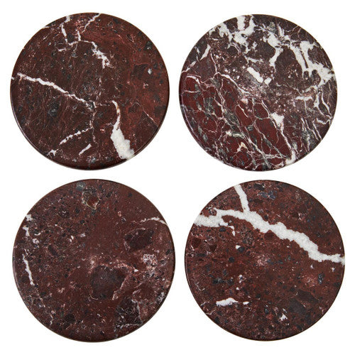 Salmo Set of Four Red Marble Coasters