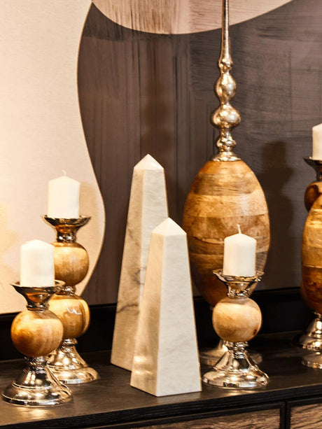 Salmo Large White Marble Obelisk