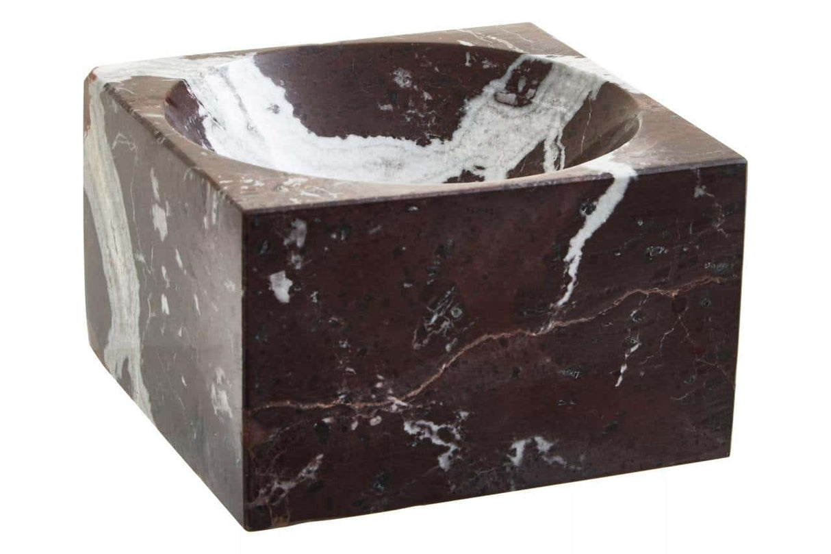 Salmo Square Red Marble Bowl