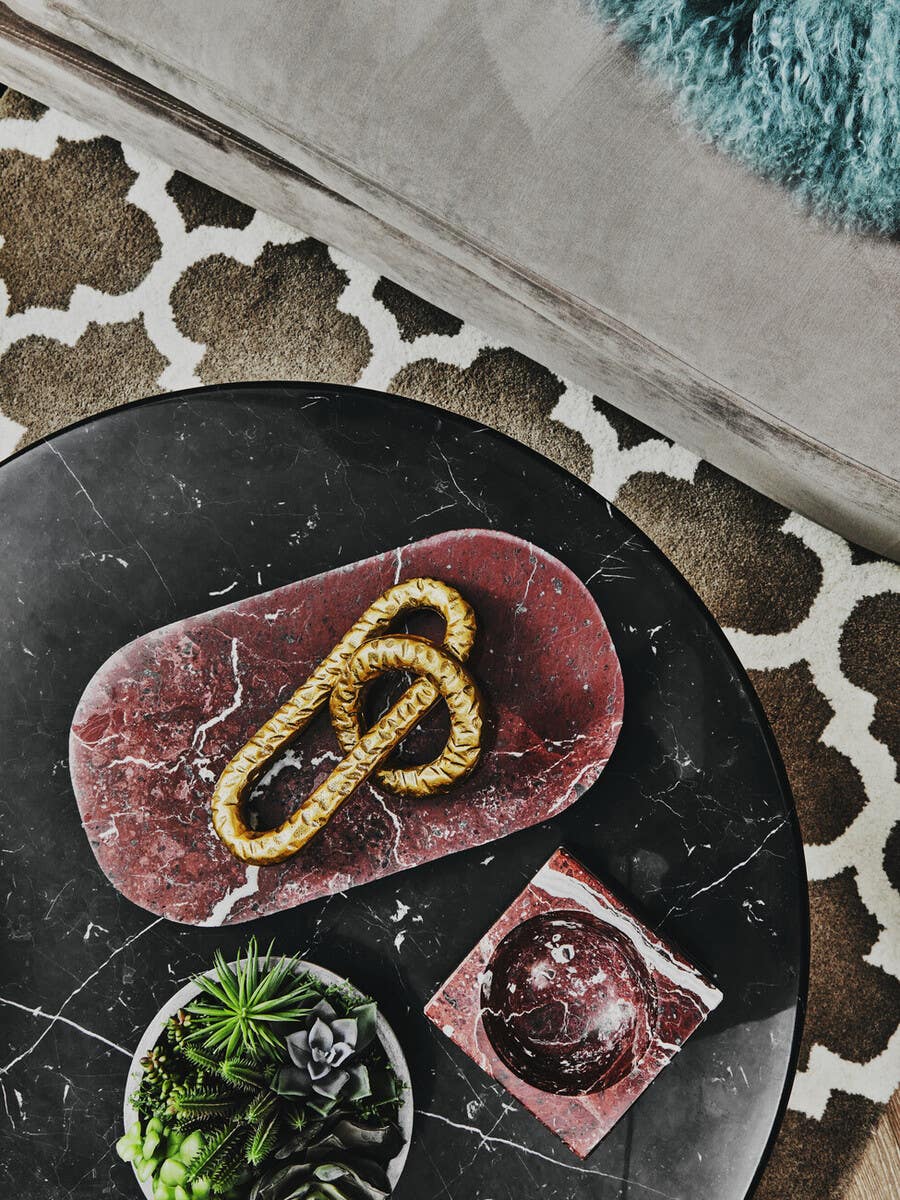 Salmo Square Red Marble Bowl