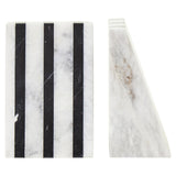 Soma Set of Two Striped White Marble Bookends