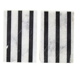 Soma Set of Two Striped White Marble Bookends