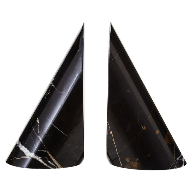 Soma Set of Two Black And White Striped Marble Bookends