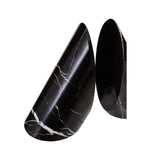Soma Set of Two Black And White Striped Marble Bookends