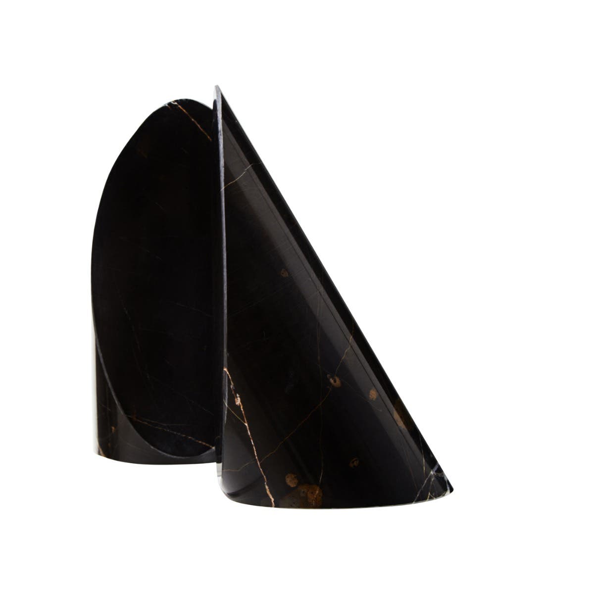 Soma Set of Two Black And White Striped Marble Bookends