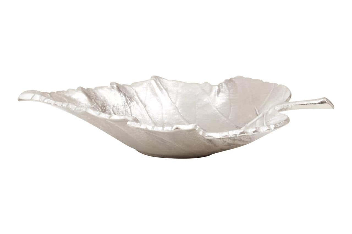 Prato Silver Finish Leaf Dish
