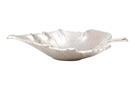 Prato Silver Finish Leaf Dish