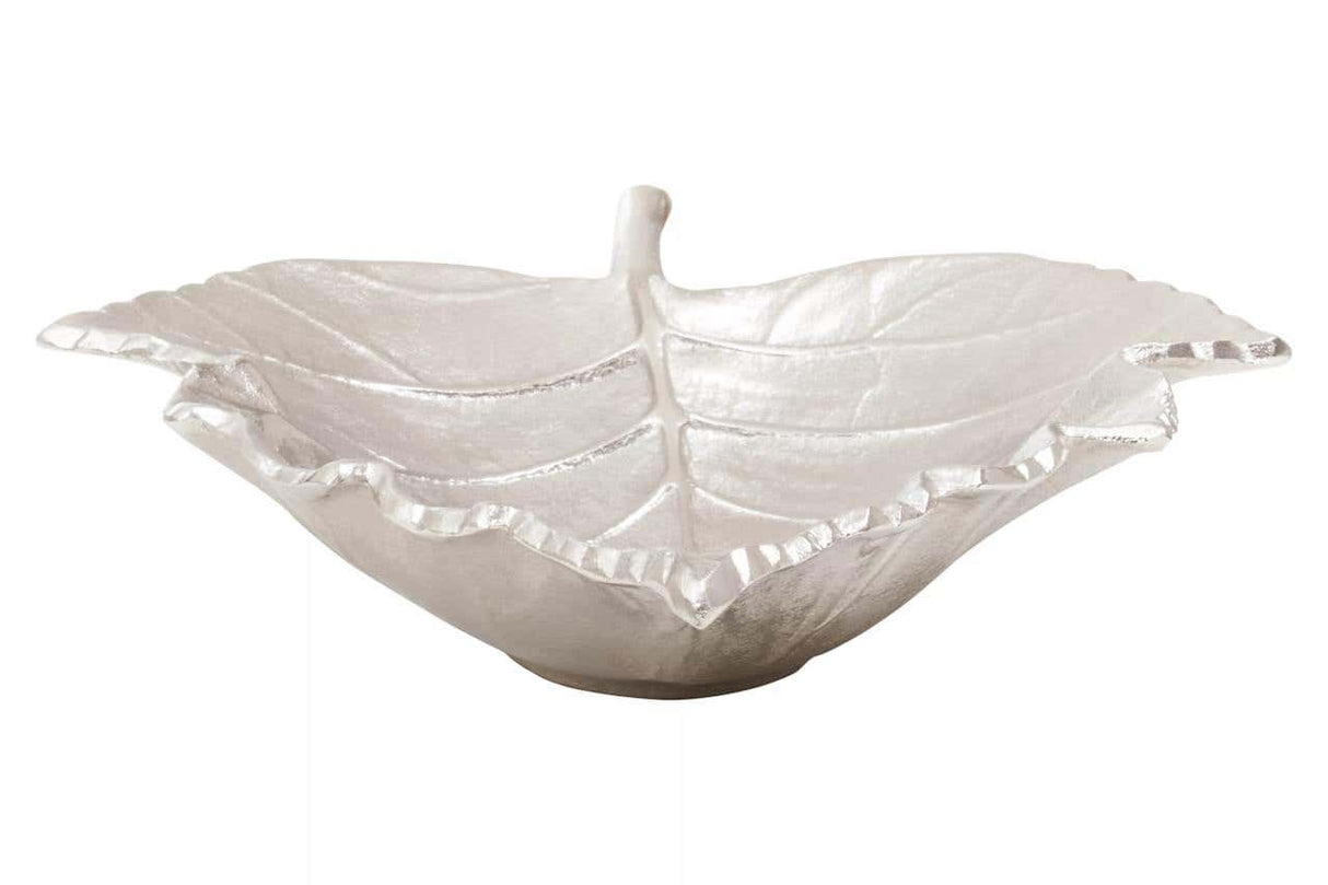 Prato Silver Finish Leaf Dish