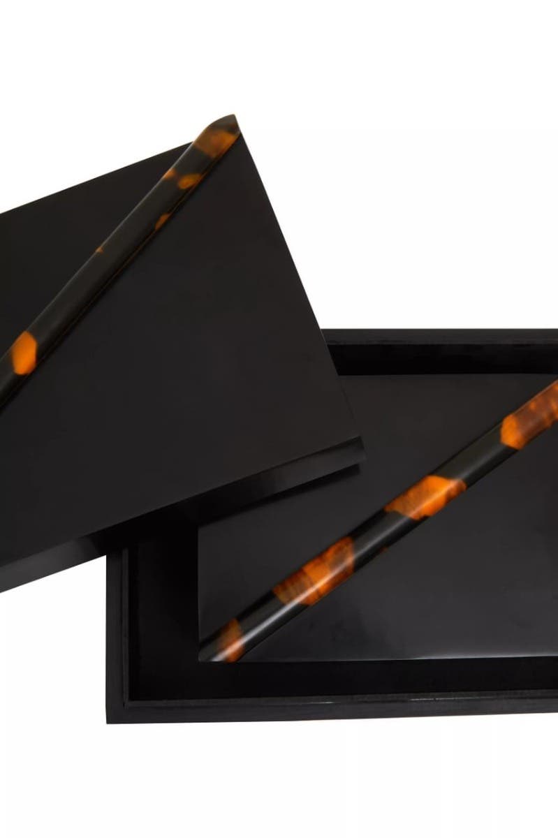 Roma Set Of Two Tortoise Shell Trinket Boxes