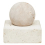 Tibor Sphere on Plinth Travertine Sculpture