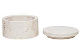 Tibor Travertine Round Trinket Box
