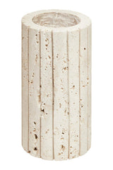 Tibor Travertine Ribbed Vase