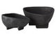 Deriva Set of Two Textured Black Bowls