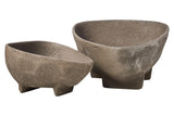 Deriva Set of Two Textured Grey Bowls
