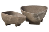 Deriva Set of Two Textured Grey Bowls