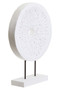 Fidel Large Distressed White Mango Wood Carved Sculpture