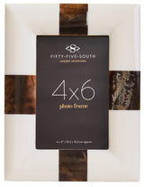 Decio 4In x 6In Cream And Brown Finish Photo Frame
