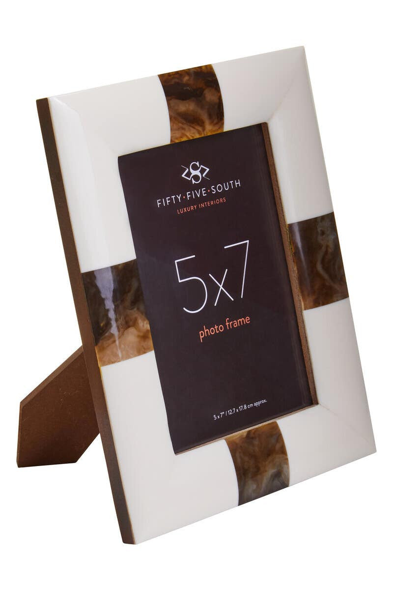 Decio 5in x 7in Cream and Brown Photo Frame