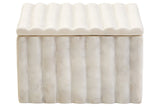 Savio Square White Fluted Marble Box