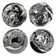 Helsa Set of Four Black and White Marble Coasters