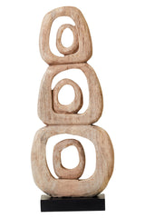 Fidel Natural Mango Wood Stacked Ring Sculpture
