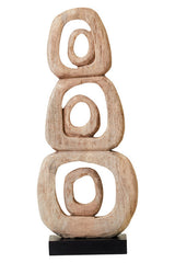 Fidel Natural Mango Wood Stacked Ring Sculpture
