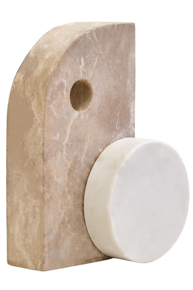Santino Chocolate and White Marble Sculpture