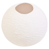 Sanai White Cotton Mache Small Round Vase