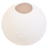 Sanai White Cotton Mache Small Round Vase