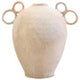 Sanai Natural Cotton Mache Large Vase With Decorative Handles