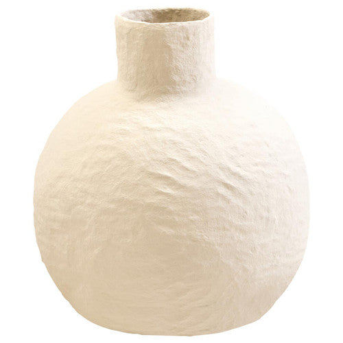 Sanai Cream Cotton Mache Large Vase