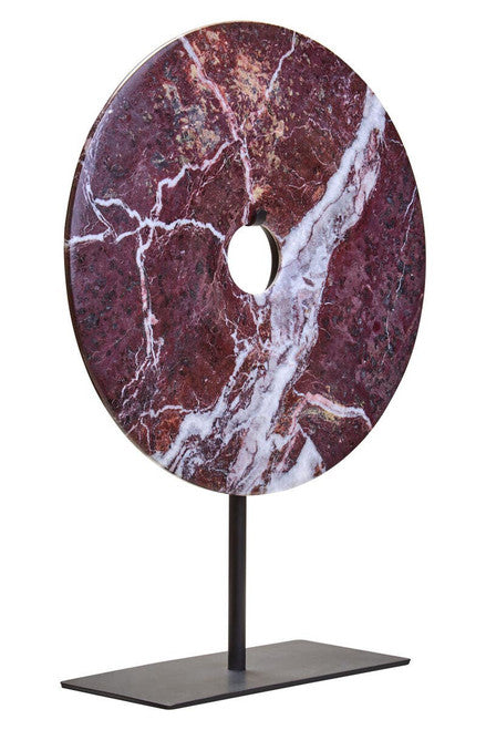 Salmo Large Red Marble Round 30cm Disc Sculpture