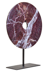 Salmo Large Red Marble Round 30cm Disc Sculpture