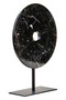 Salmo Small Black Marble Round Dia 20cm Disc Sculpture
