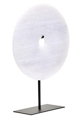 Zoro Medium Round Dia 25cm Grey Marble Disc Sculpture