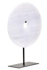 Zoro Medium Round Dia 25cm Grey Marble Disc Sculpture