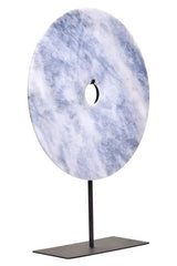 Zoro Extra Large Round Dia 35cm Grey Marble Disc Sculpture