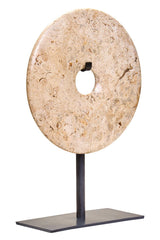 Zoro Extra Small Natural Speckled Marble Round Dia 15cm Disc Sculpture