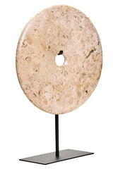 Zoro Small Natural Speckled Marble Round Dia 20cm Disc Sculpture
