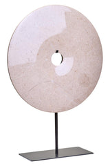 Zoro Extra Large Cream Round Dia 35cm Marble Disc Sculpture