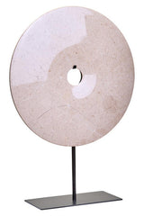 Zoro Extra Large Cream Round Dia 35cm Marble Disc Sculpture