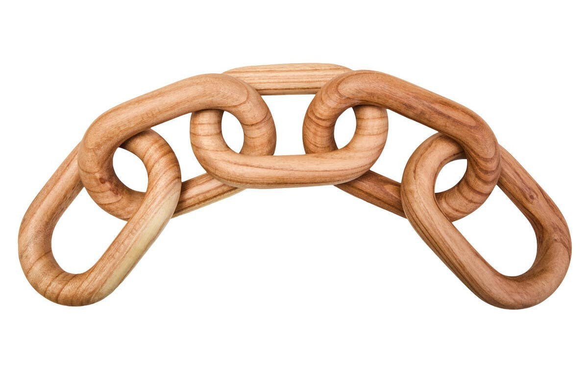 Cato Natural Wood 5 Link Table Decor Chain